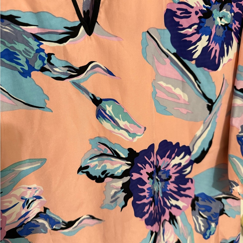 Yumi Kim Coral and Violet Floral Blouse *GREAT CONDITION* - Picture 2 of 8